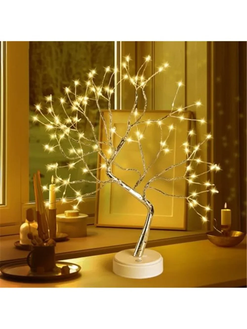 LED Bonsai Tree Light USB Battery Powered Table Lamp Home Decor Night Light